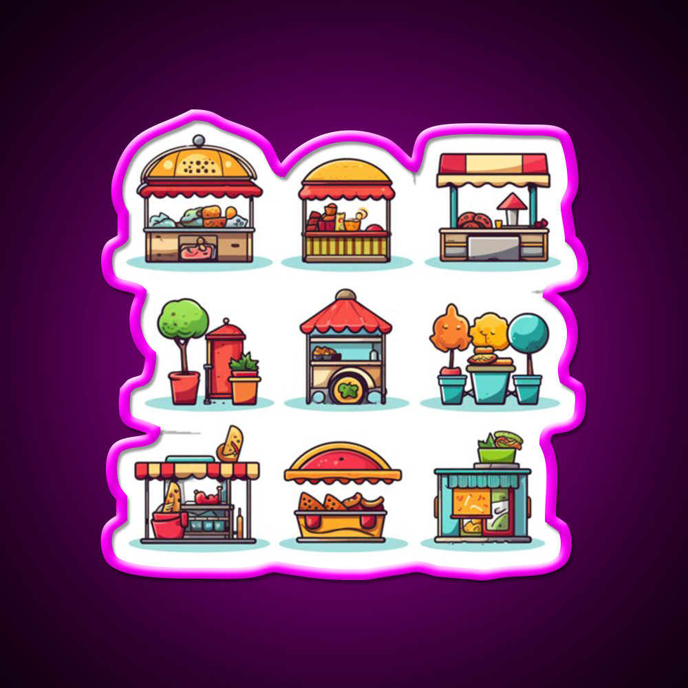 Street Food Fast Food Led Neon Sign For Burger Place Rgb Color