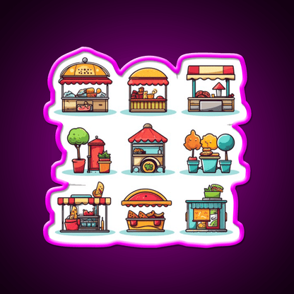 Street Food Fast Food Led Neon Sign For Burger Place Rgb Color - Shineneon