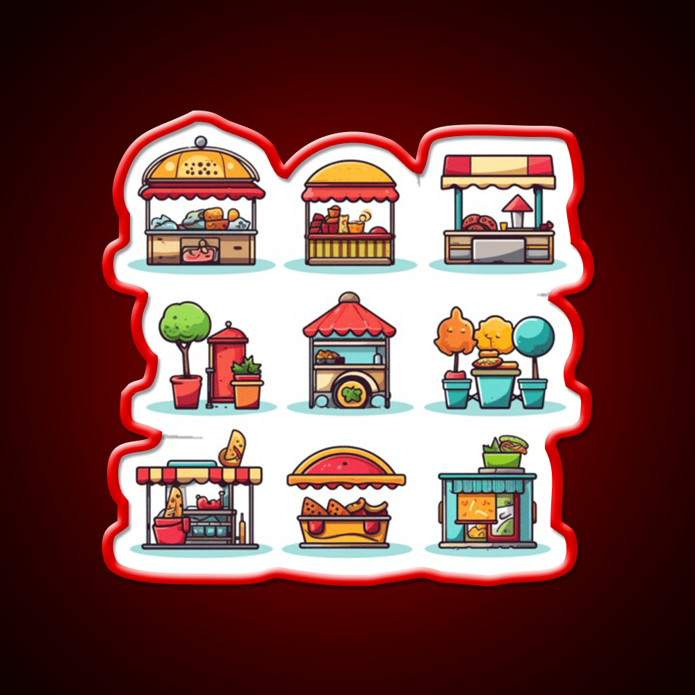 Street Food Fast Food Led Neon Sign For Burger Place Rgb Color - Shineneon