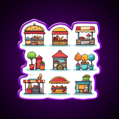 Street Food Fast Food Led Neon Sign For Burger Place Rgb Color - Shineneon