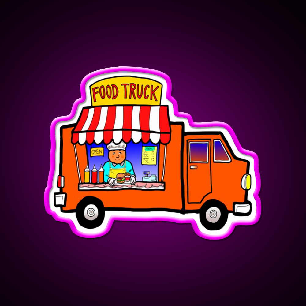 Street Food Truck Fast Food Led Neon Sign For Burger Place Rgb Color