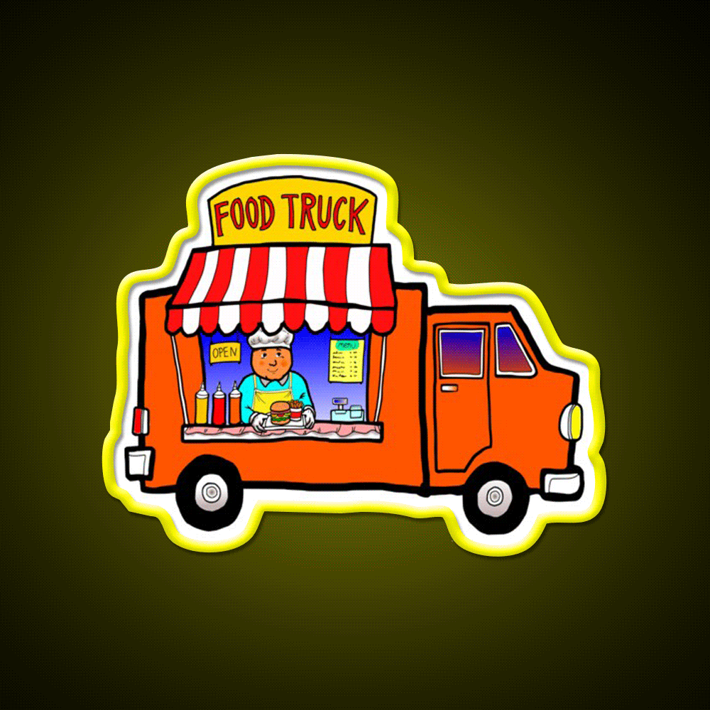 Street Food Truck Fast Food Led Neon Sign For Burger Place Rgb Color