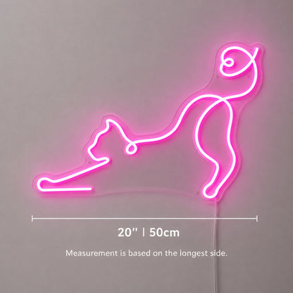 Stretching Cat Neon Sign LED Neon Sign size image