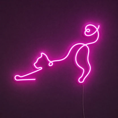 Stretching Cat Neon Sign LED Neon Sign main product image