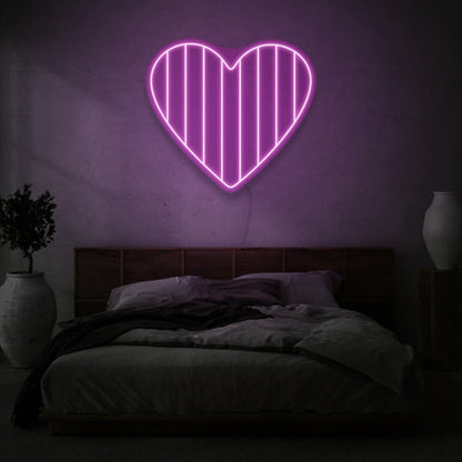 Striped Heart Led Neon Light | Shineneon