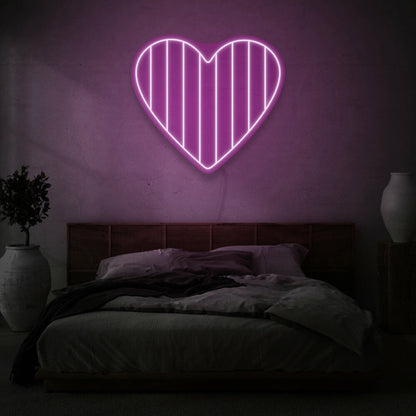 Striped Heart Led Neon Light | Shineneon