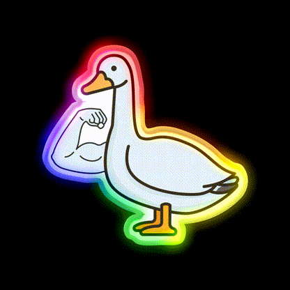 Strong Bicep Geese Goose Gym Fitness Led Neon Sign Rgb Color