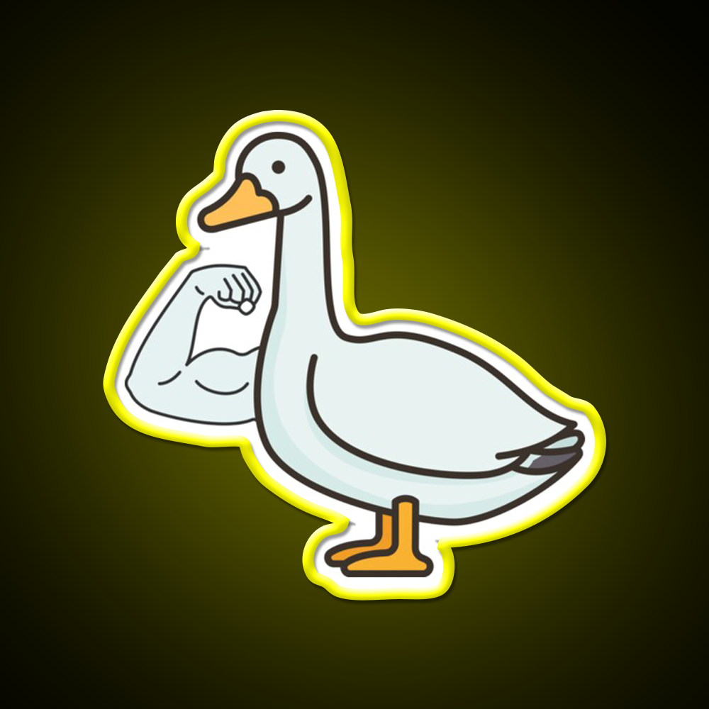 Strong Bicep Geese Goose Gym Fitness Led Neon Sign Rgb Color