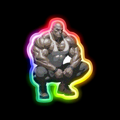 Strong Bodybuilder Gym Fitness Led Neon Sign Rgb Color