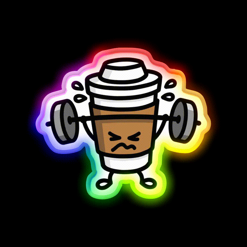 Strong Coffee Lift Workout Gym Fitness Led Neon Sign Rgb Color