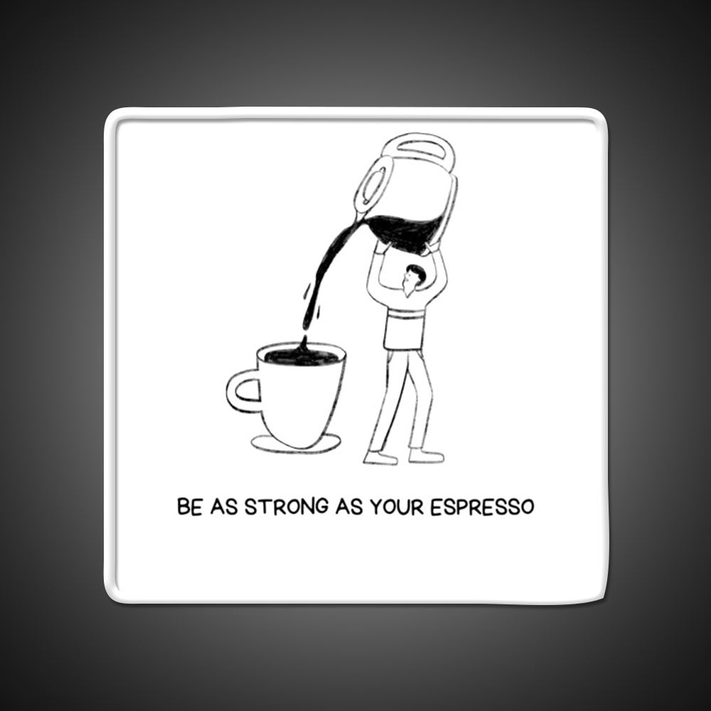 Strong Cup Of Coffee Cafe Led Neon Sign Espresso Bar Art Rgb Color