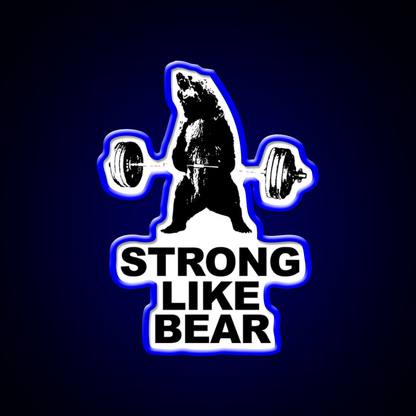 Strong Like Bear Deadlifting Workout Gym Fitness Led Neon Sign Rgb Color