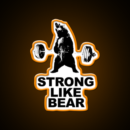 Strong Like Bear Deadlifting Workout Gym Fitness Led Neon Sign Rgb Color