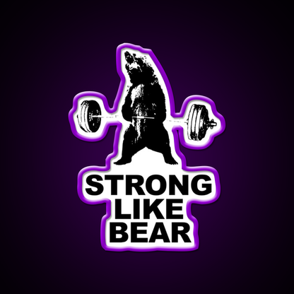 Strong Like Bear Deadlifting Workout Gym Fitness Led Neon Sign Rgb Color