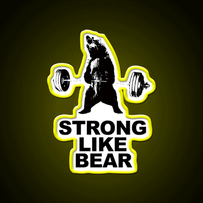 Strong Like Bear Deadlifting Workout Gym Fitness Led Neon Sign Rgb Color