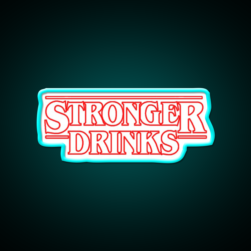 Stronger Drinks Cocktail Bar Decor Led Neon Sign Rgb Color - Size and dimension reference