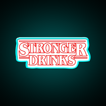 Stronger Drinks Cocktail Bar Decor Led Neon Sign Rgb Color - Size and dimension reference