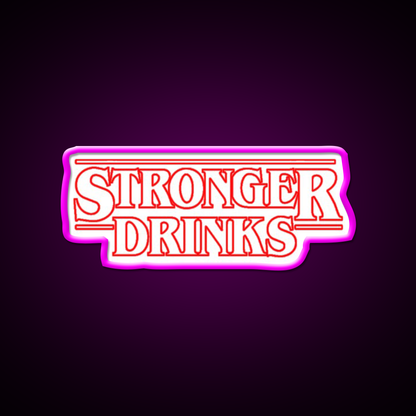 Stronger Drinks Cocktail Bar Decor Led Neon Sign Rgb Color - Neon sign mounted on wall in room