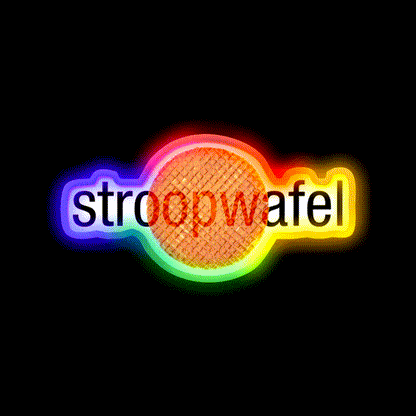Stroopwafel Dutch Waffle Snack Food Led Neon Sign Rgb Color - LED neon sign close-up detail