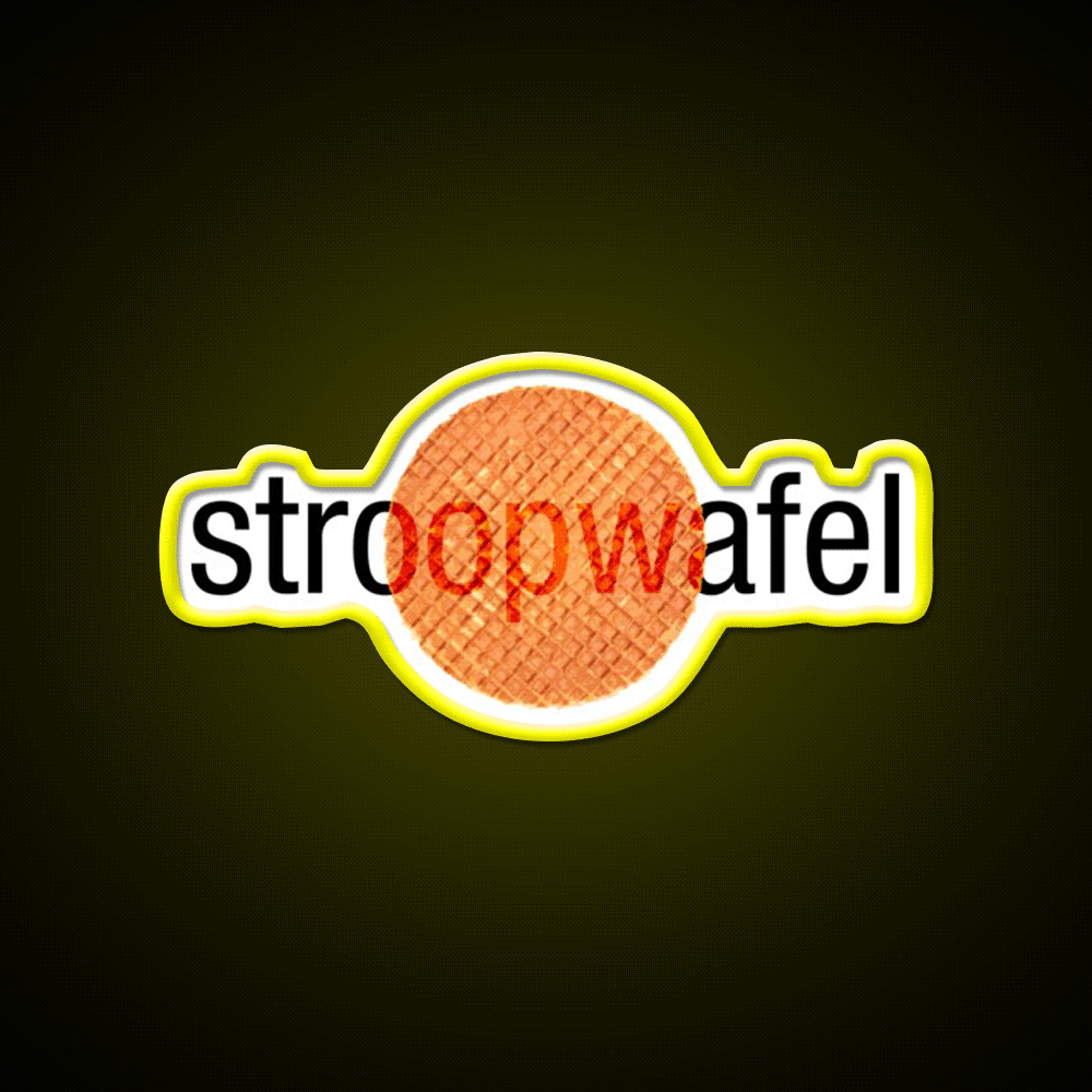 Stroopwafel Dutch Waffle Snack Food Led Neon Sign Rgb Color - Custom LED neon sign front view