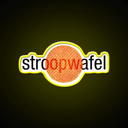 Stroopwafel Dutch Waffle Snack Food Led Neon Sign Rgb Color - Custom LED neon sign front view