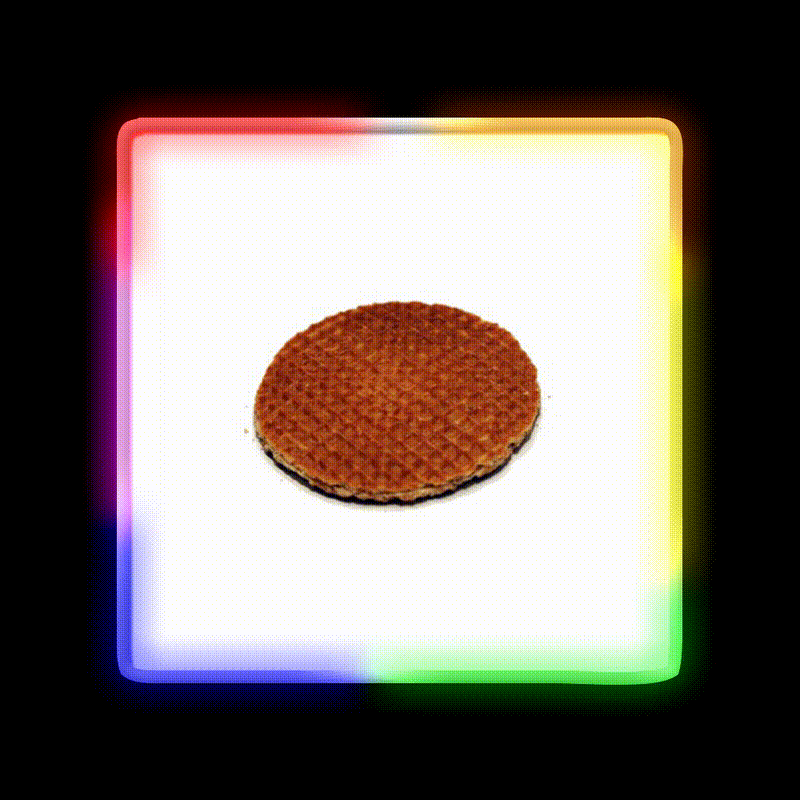 Stroopwafel Snack Food Led Neon Sign Rgb Color - LED neon sign close-up detail