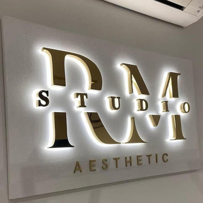 Studi Rm 3D Backlit Letters Business Metal Led Sign - Shineneon