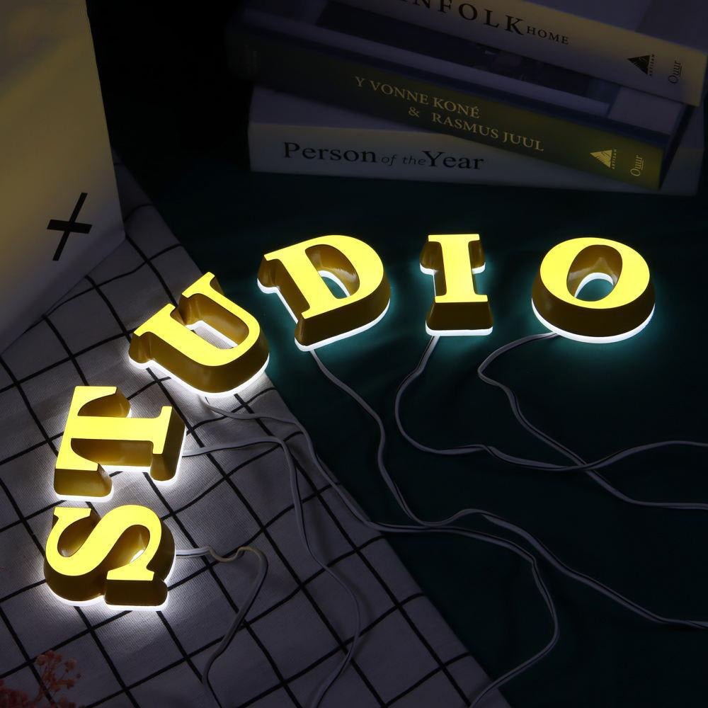 Studio 3D Front And Back Lit Letters Metal Led Sign - Shineneon
