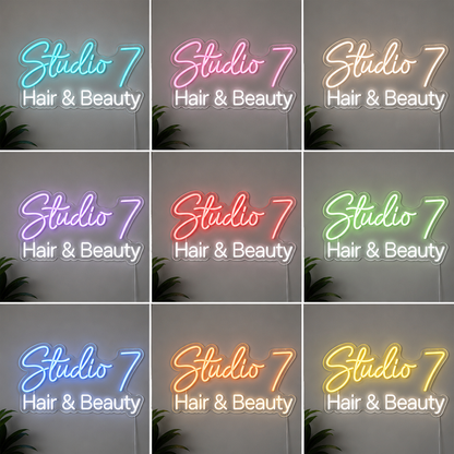 Studio 7 Hair And Beauty LED Neon Sign - 05 Color Grid