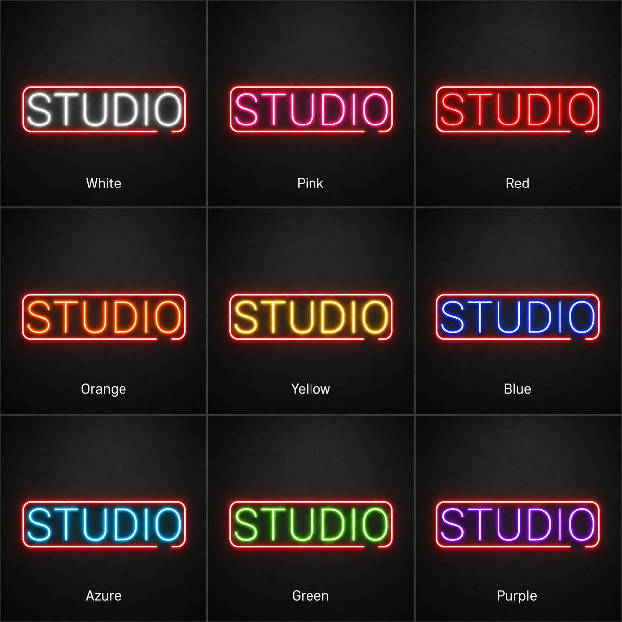 Studio LED Neon Sign Garage Man Cave Neon Sign color grid