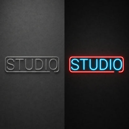 Studio LED Neon Sign Garage Man Cave Neon Sign day and night comparison