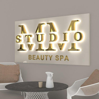 Studio Mm Beauty Spa 3D Backlit Letters Business Metal Led Sign - Shineneon