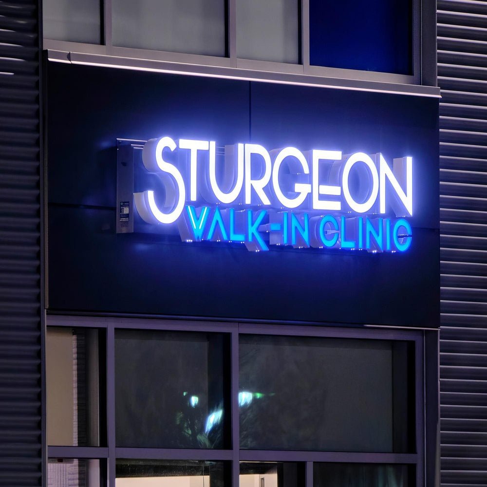 Sturgeon Walk In Clinic 3D Frontlit Letters Metal Led Sign - Shineneon