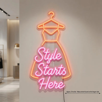 Style Starts Here LED Neon Sign - 04 Size Image