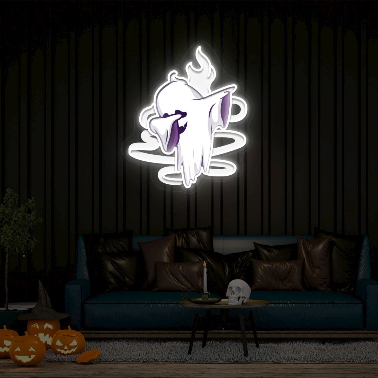 Stylish Ghoul Dab Neon Artwork | Shineneon