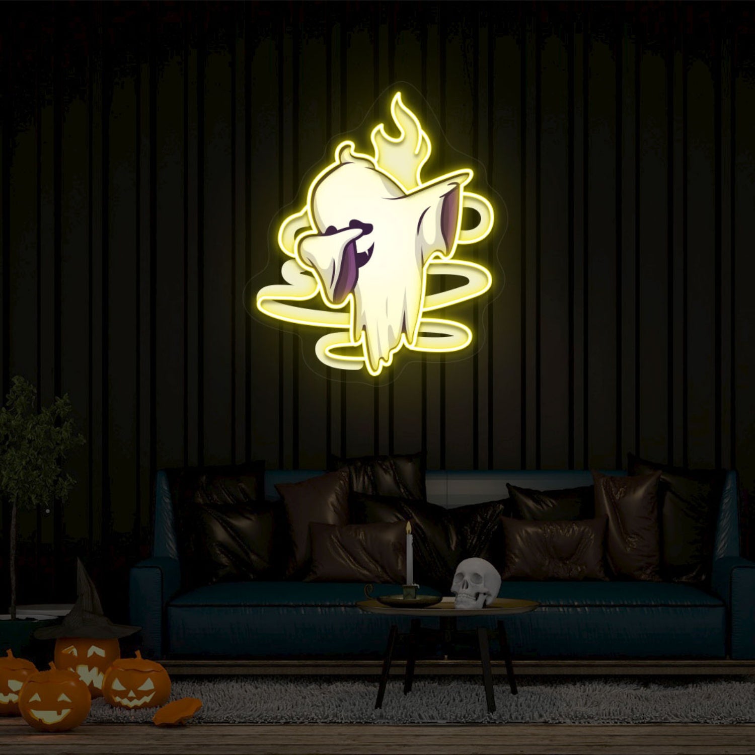 Stylish Ghoul Dab Neon Artwork | Shineneon