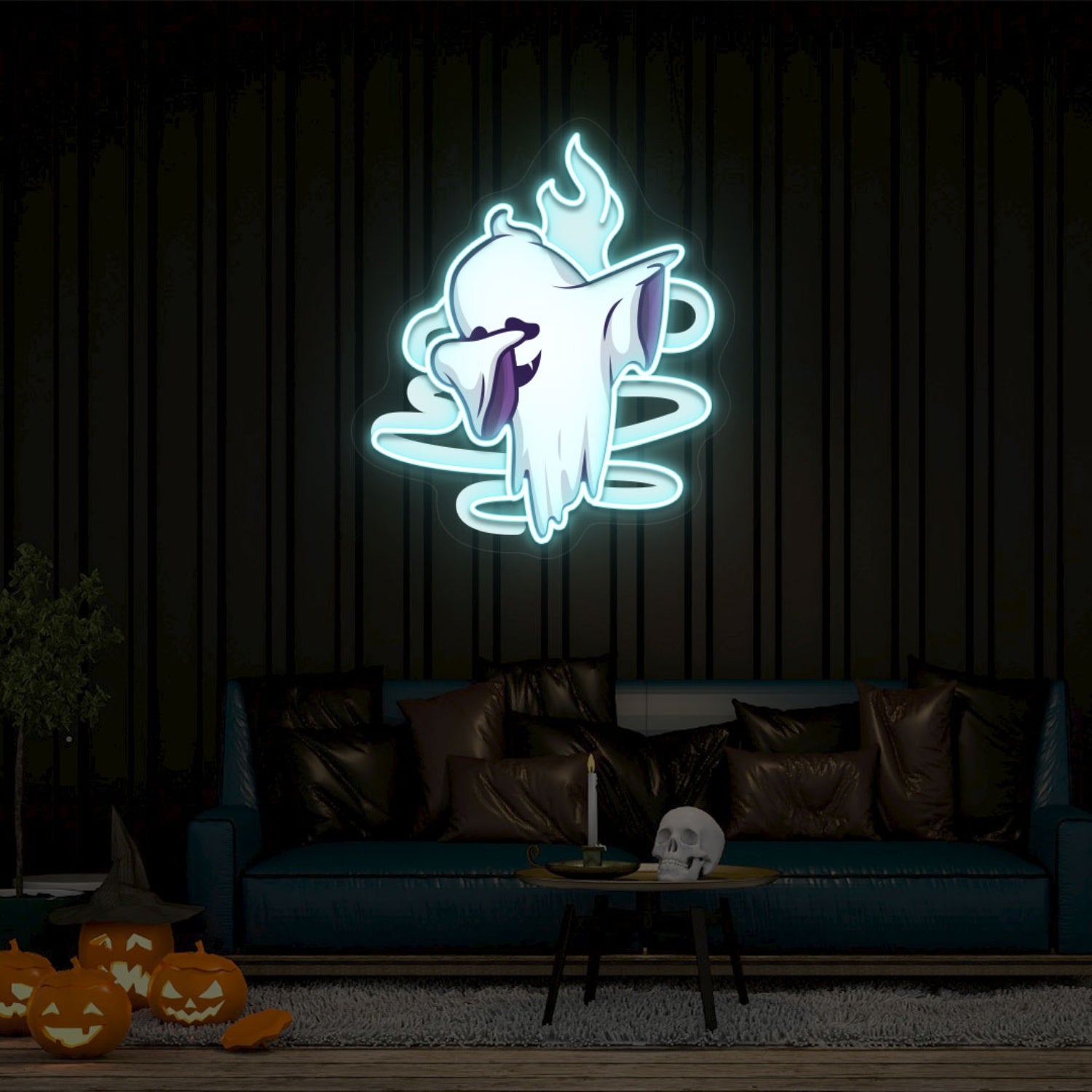 Stylish Ghoul Dab Neon Artwork | Shineneon