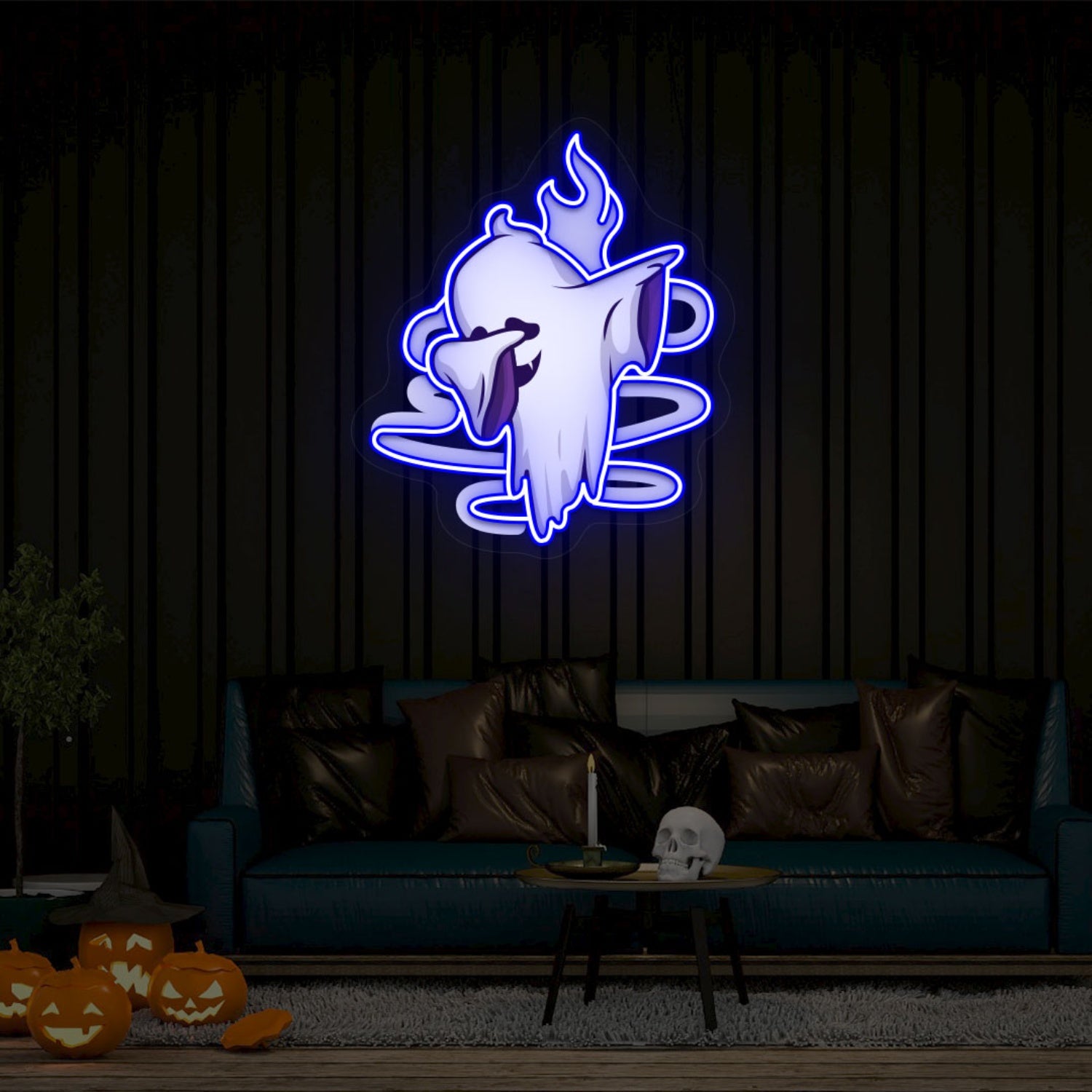 Stylish Ghoul Dab Neon Artwork | Shineneon