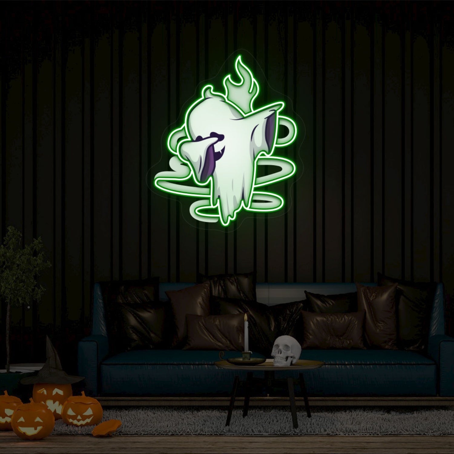 Stylish Ghoul Dab Neon Artwork | Shineneon