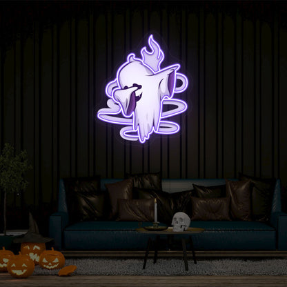Stylish Ghoul Dab Neon Artwork | Shineneon
