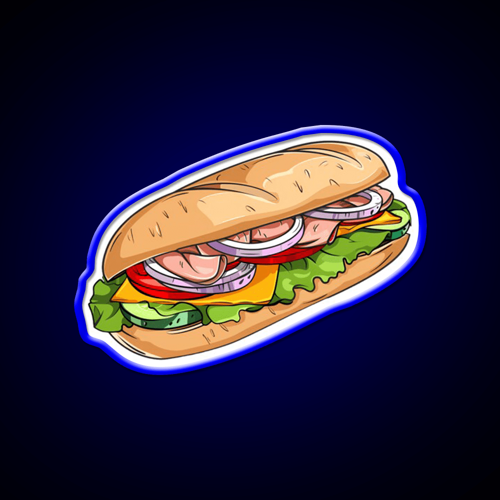 Sub Sandwich With Ham Snack Food Led Neon Sign Rgb Color - Shineneon