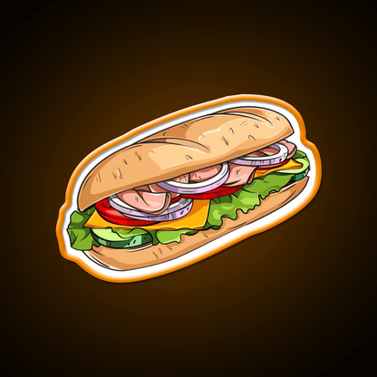 Sub Sandwich With Ham Snack Food Led Neon Sign Rgb Color - Shineneon