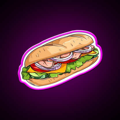 Sub Sandwich With Ham Snack Food Led Neon Sign Rgb Color - Shineneon