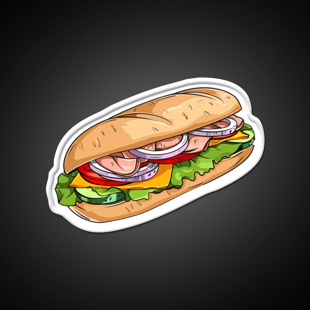 Sub Sandwich With Ham Snack Food Led Neon Sign Rgb Color - Shineneon