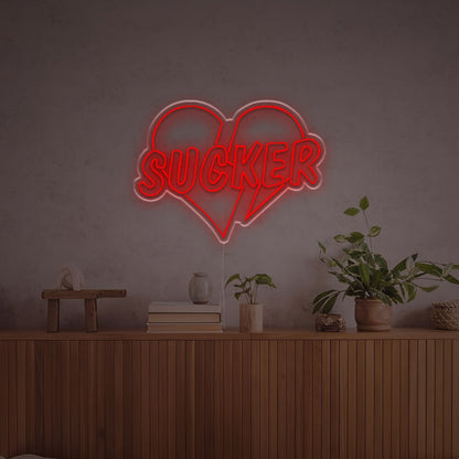Sucker With Broken Heart Led Neon Sign | Shineneon