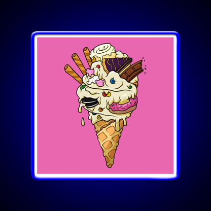 Sugar Rush Fast Food Led Neon Sign For Burger Place Rgb Color