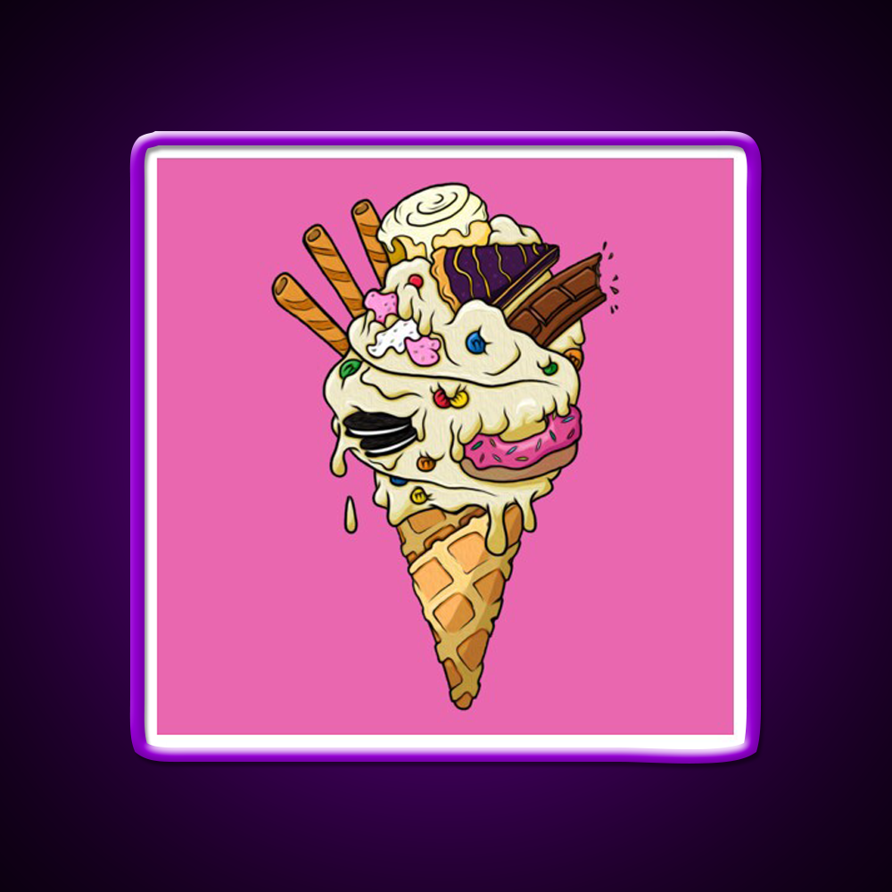 Sugar Rush Fast Food Led Neon Sign For Burger Place Rgb Color