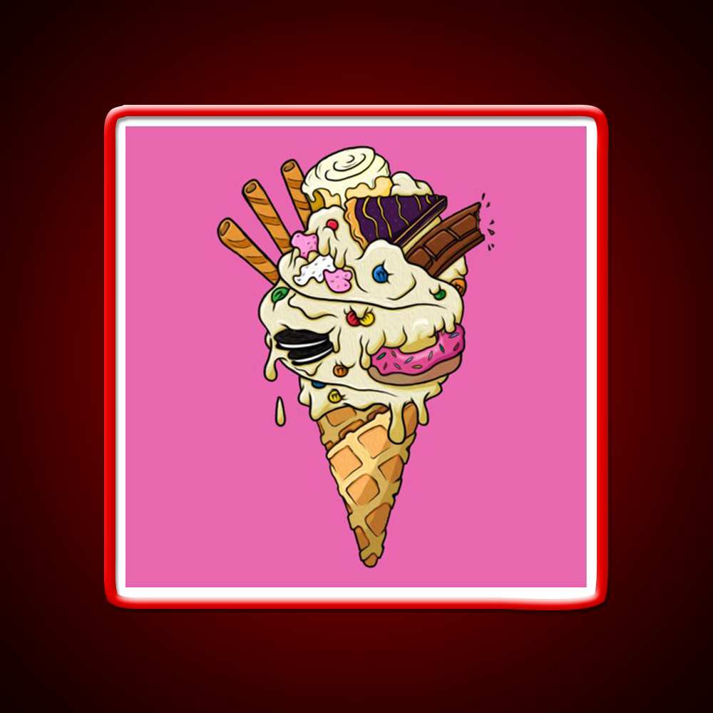 Sugar Rush Fast Food Led Neon Sign For Burger Place Rgb Color