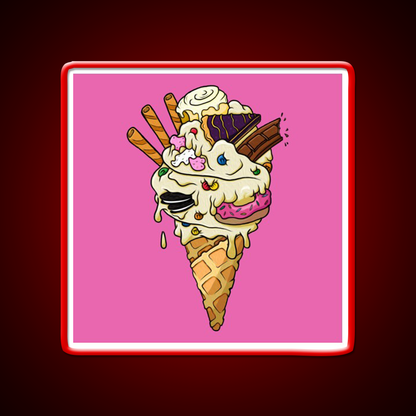 Sugar Rush Fast Food Led Neon Sign For Burger Place Rgb Color