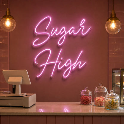 Sugar Rush LED Neon Sign Garage Man Cave Neon Sign real lifestyle scene